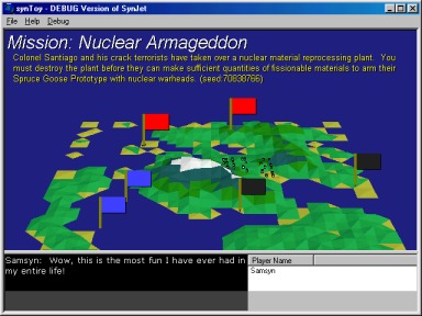 This is an example MISSION screen, where you can see what needs to be blown up.