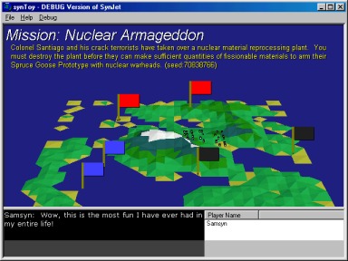 This is an example MISSION screen, where you can see what needs to be blown up.